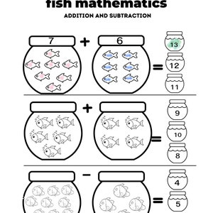 Picture Addition and Subtraction Worksheets: Preschool Homeschool (20 Printable)