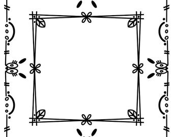 Hand Drawn Doodle Frame Clipart: Page Border Elements (PNG)