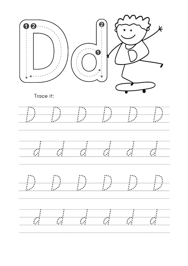 Alphabet Tracing Worksheets: Handwriting Practice for Kids (printable ...