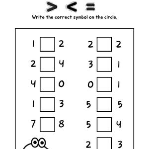 30 Printable Greater Than Less Than Equal To Worksheets. Preschool-3rd Grade Math.