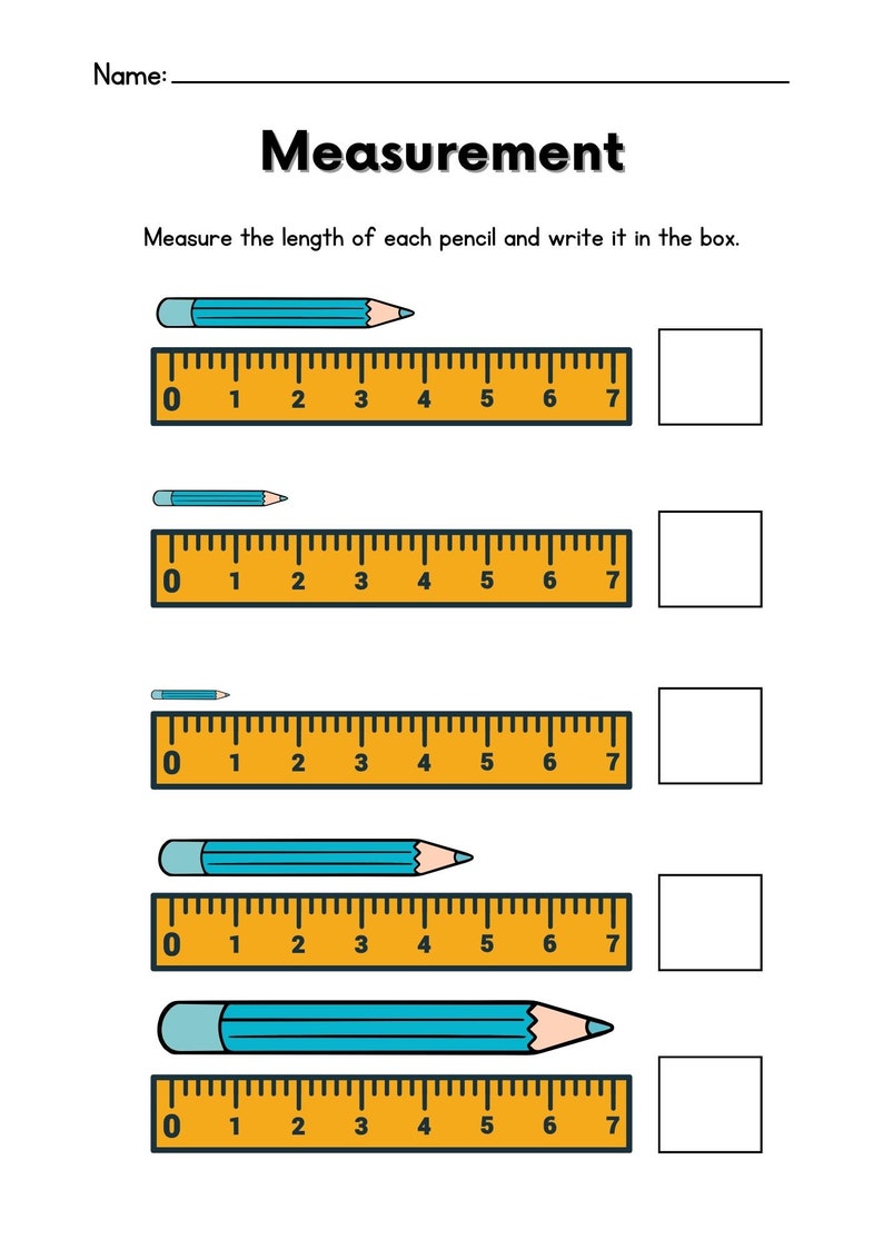 Printable Measuring With a Ruler Worksheets. Preschool-1st Grade Math ...