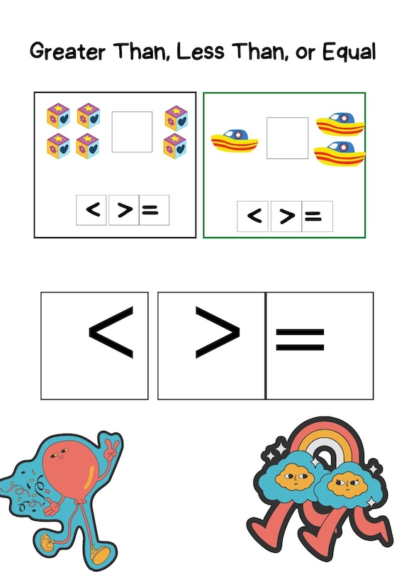 More Less Equal Worksheets
