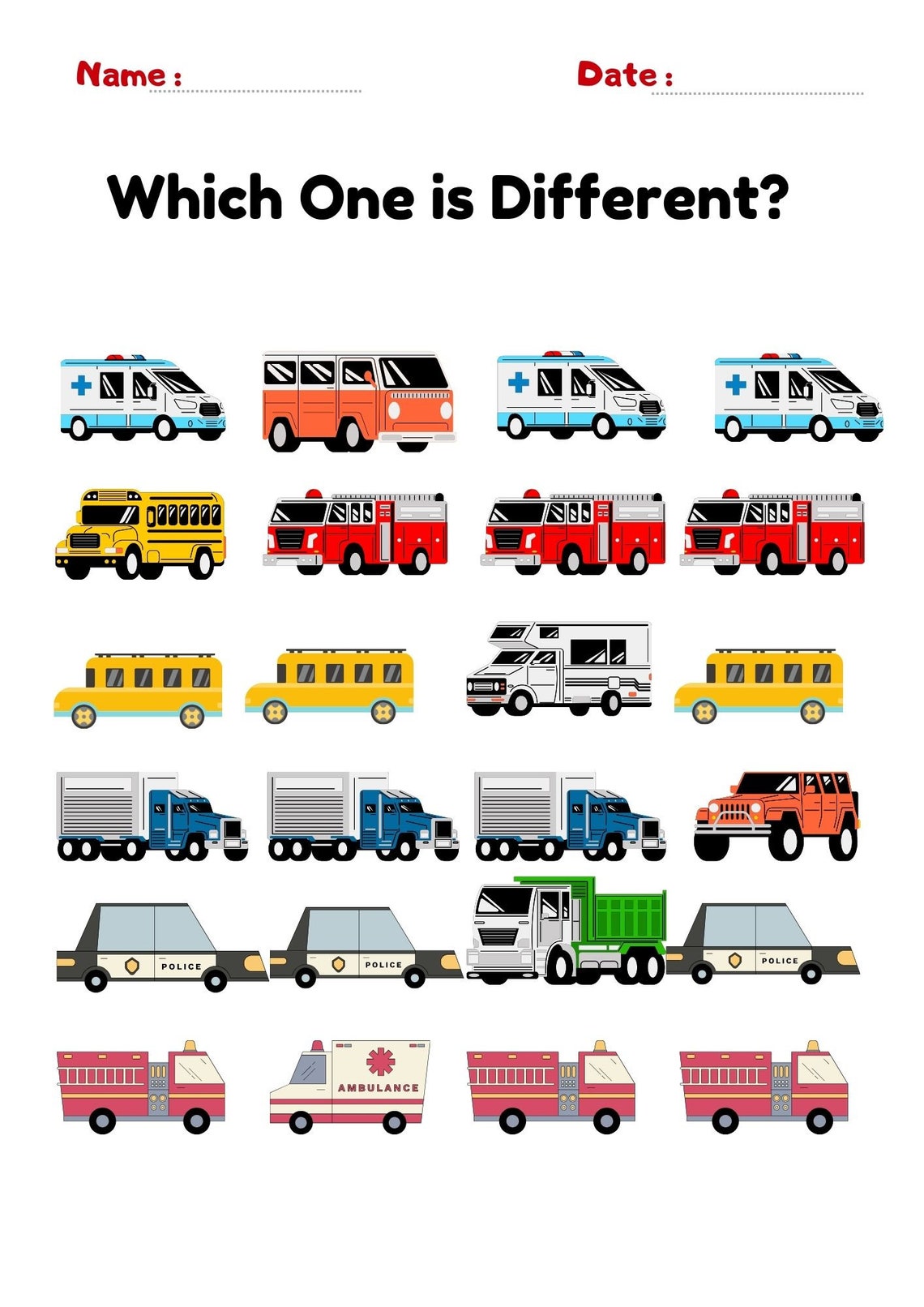 Car Counting Worksheet,preschool Math, Beginning Math, Counting ...