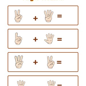 40 Math Worksheets - Addition Printable - Instant download - Finger Addition-Domino Subtraction -Kindergarten 1st Grade & Kindergarten Math