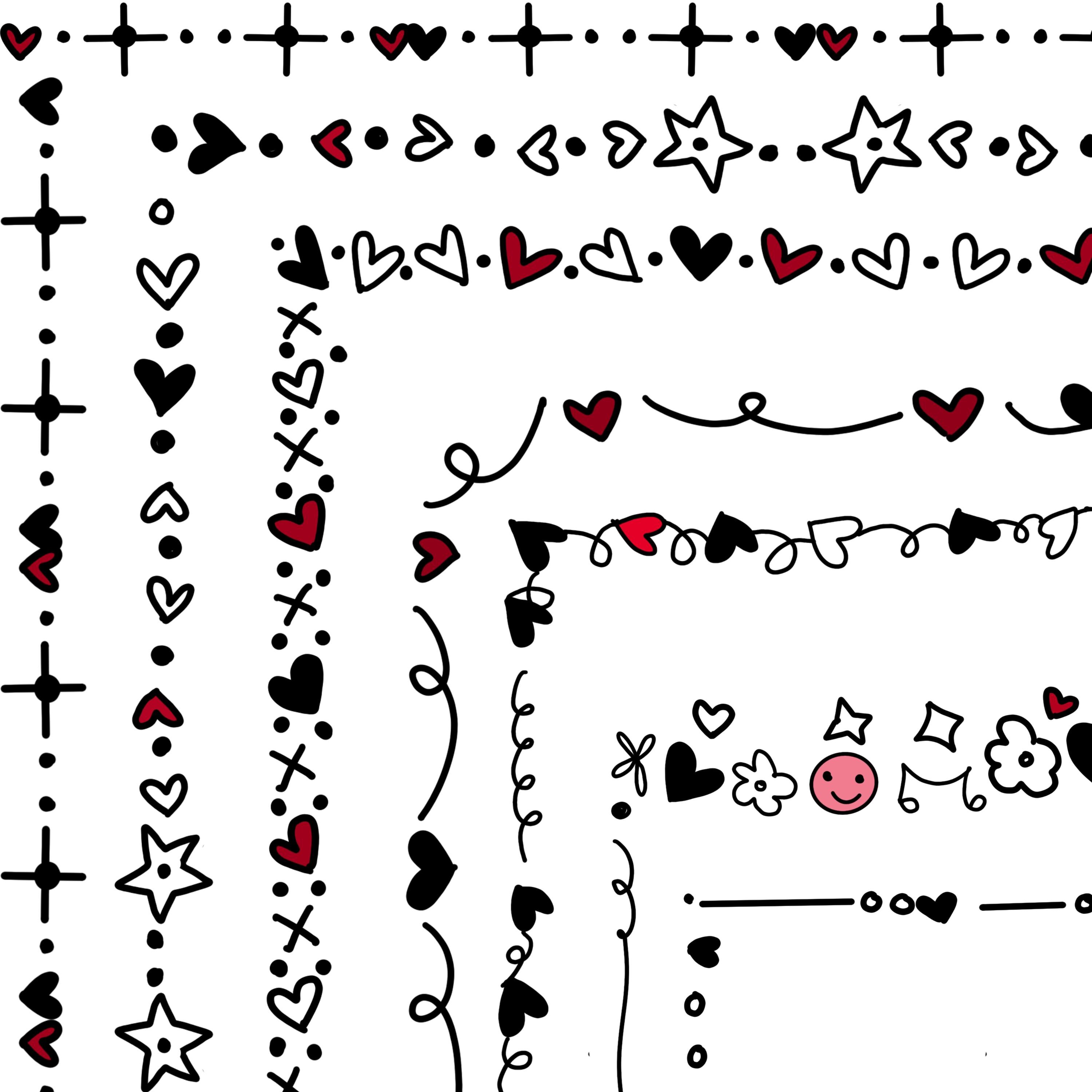 Skinny Valentine Clipart Borders - Valentines Day Clip Art, Doodle ...
