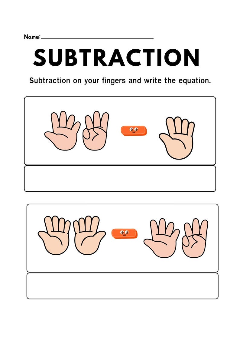 Kindergarten Math Worksheets – Addition, Subtraction, Greater Than - Etsy