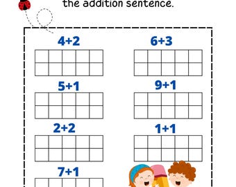 Do A Do Addition and Subtraction within 20 with Ten Frame Pictures Worksheets