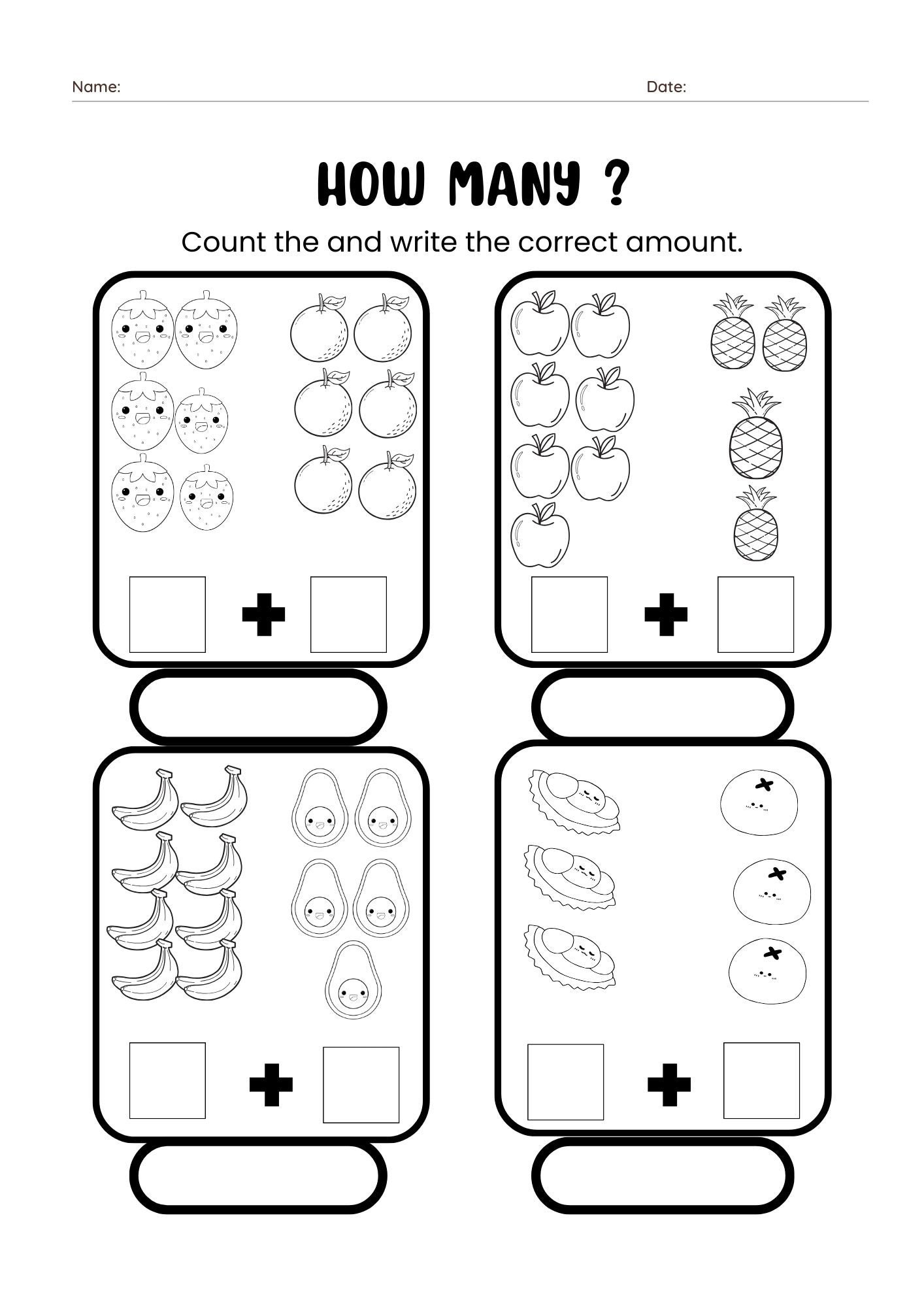 20 Printable Kindergarten Addition Worksheets, Picture Addition and