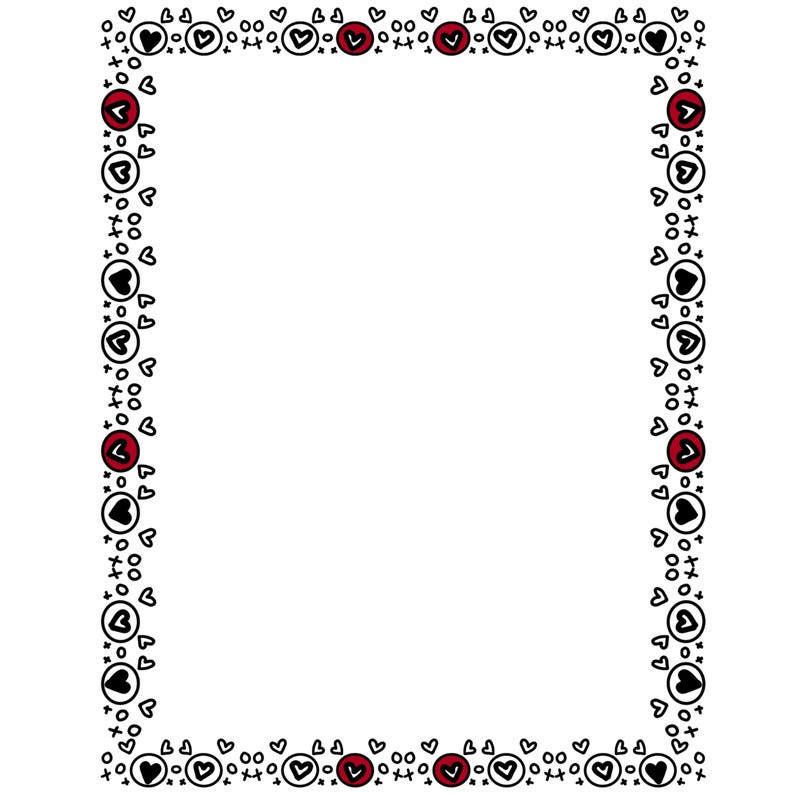 Skinny Valentine Clipart Borders - Valentines Day Clip Art, Doodle ...