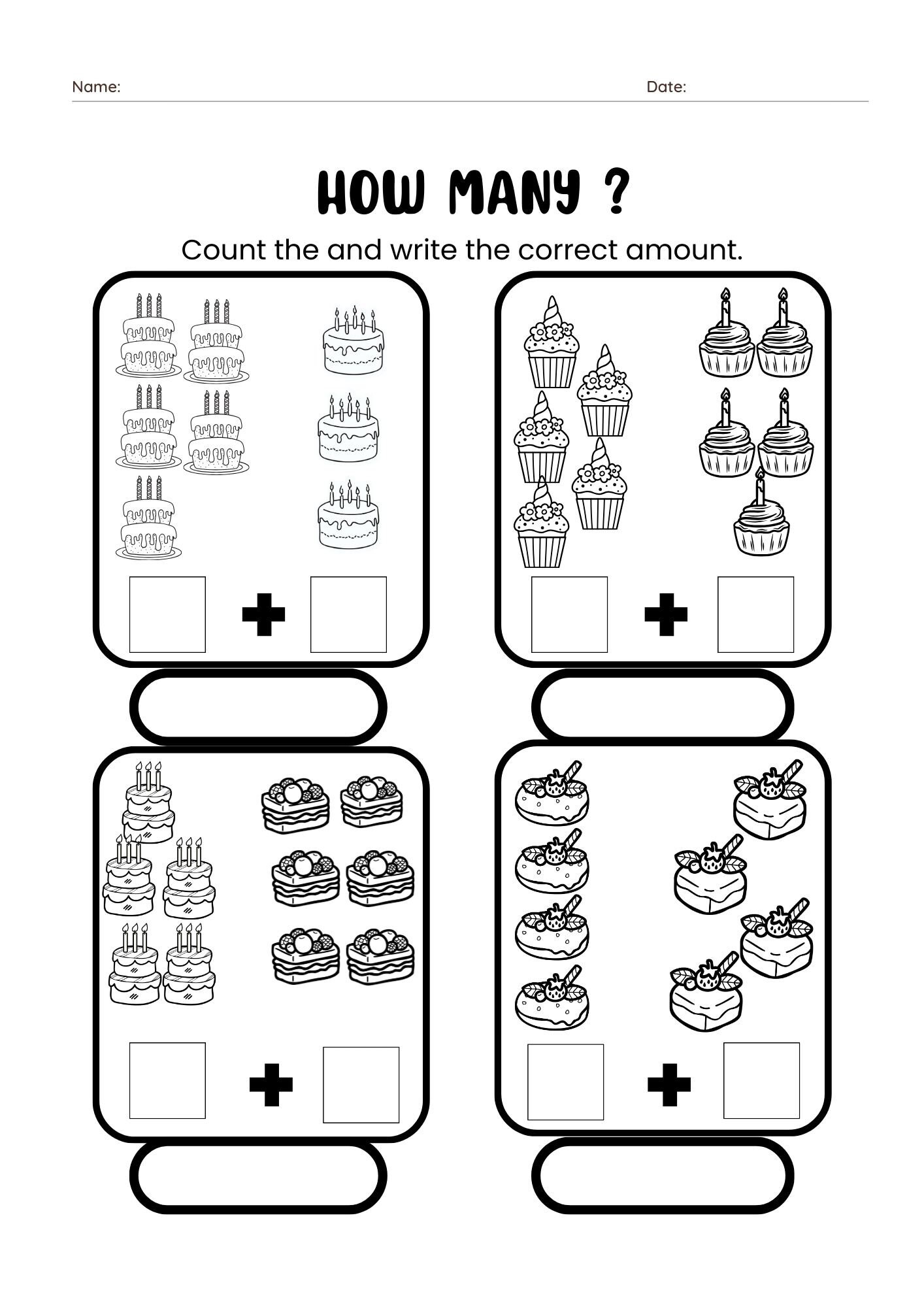 20 Printable Kindergarten Addition Worksheets, Picture Addition and ...