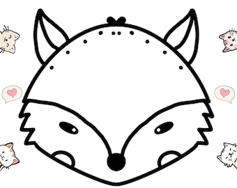 Coloriages de têtes d'animaux : tampons numériques dessinés au trait (PDF)