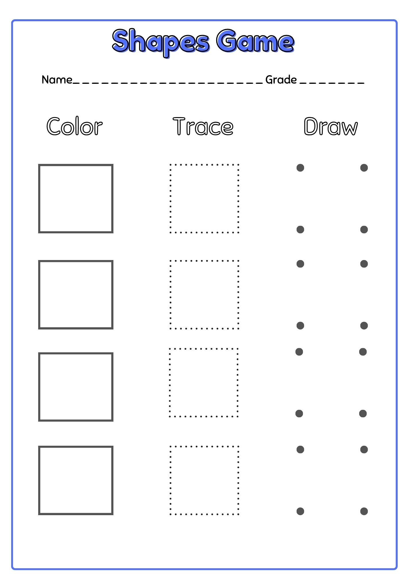 Shapes Printable Matching Worksheets, Match the Picture, Kindergarten ...