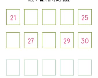 Ontbrekende cijfers 1-100 werkblad: teloefeningen in de kleuterklas (afdrukbaar)