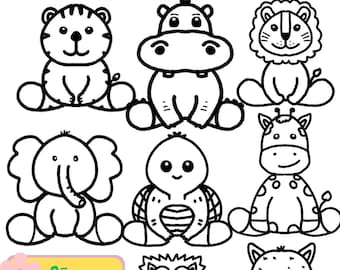 Coloriages animaux de safari pour enfants | 25 feuilles imprimables (PDF)