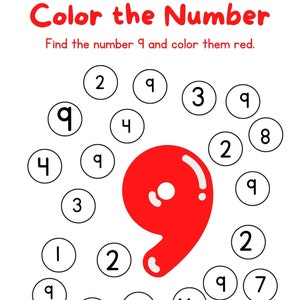 Number Coloring Pages Worksheets for Preschool 0-9 Printable Preschool, Kindergarten Homeschool Worksheet Activity