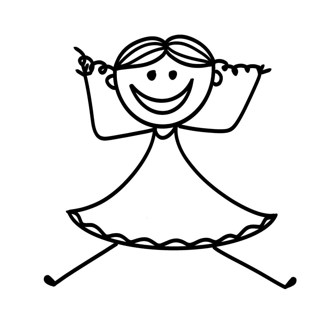 Doodle kinderclipart: handgetekende stokfiguren (PNG-download) - Etsy België, image size:1307x1341