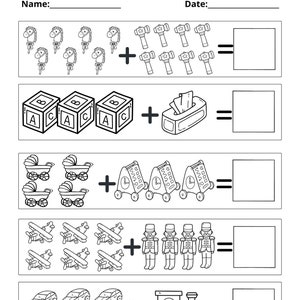 20 Printable Kindergarten Addition Worksheets, Picture Addition and ...