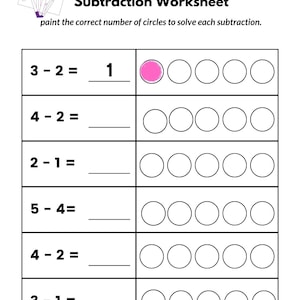 20 Kindergarten Math Worksheets: Picture Addition & Subtraction (Printable)