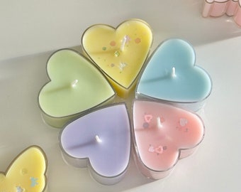 Heart Tea Light/ tea light/soy wax candle/tea light candle/cute candle