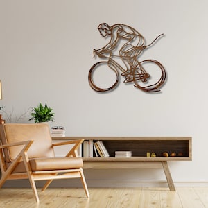 Abstract Cyclist Wall Art Minimalistic Bicycle Sculpture , Home decor , Home decoration , Gift for cyclist , Modern Decor