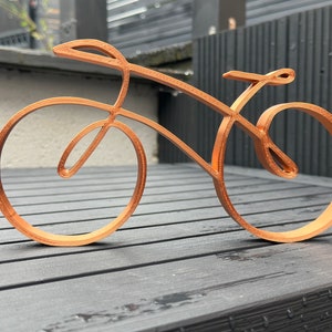 Minimalist One Line Bicycle Sculpture: 3D Printed PLA Decor