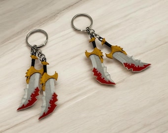 Kratos Blade of Chaos Keychain: God of War Inspired 3D Printed Prop