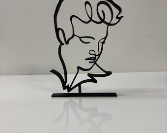Elvis Presley Line Art: 3D Gedruckt Schreibtisch Dekor