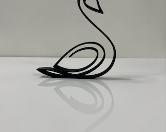 Minimalist Swan Sculpture: One Line Art, Modern Home Decor