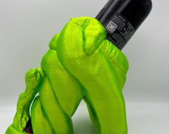 Portabotellas de pitón impreso en 3D: moderno soporte de resina para botellas de vino