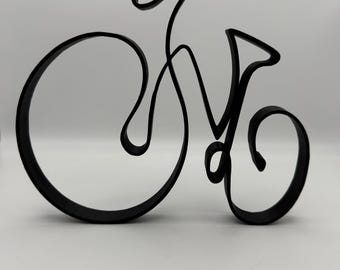 Minimalistische abstracte fietsersculptuur: 3D-geprint PLA-tafeldecor