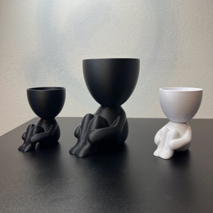 3D Printed Head Planter: Human Succulent Pot, Custom Color