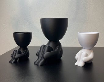 Maceta con cabeza impresa en 3D: Maceta para suculentas con forma humana, color personalizado