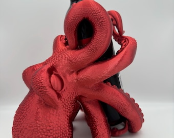 3D Printed Octopus Wine Holder: Modern Resin Wine Bottle Stand
