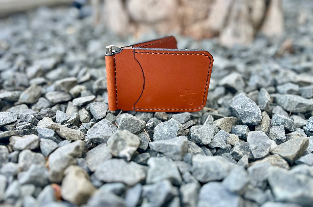 Handmade Full-Grain Leather Money Clip Wallet for Men — The Keller Money Clip