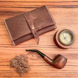 Personalized Leather Tobacco Pouch, Custom Handmade Tobacco Pouch, Leather Tobacco Holder, Rolling Tobacco Pouch,Leather Tobacco Accessories