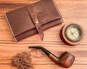 Personalized Leather Tobacco Pouch, Custom Handmade Tobacco Pouch, Leather Tobacco Holder, Rolling Tobacco Pouch,Leather Tobacco Accessories