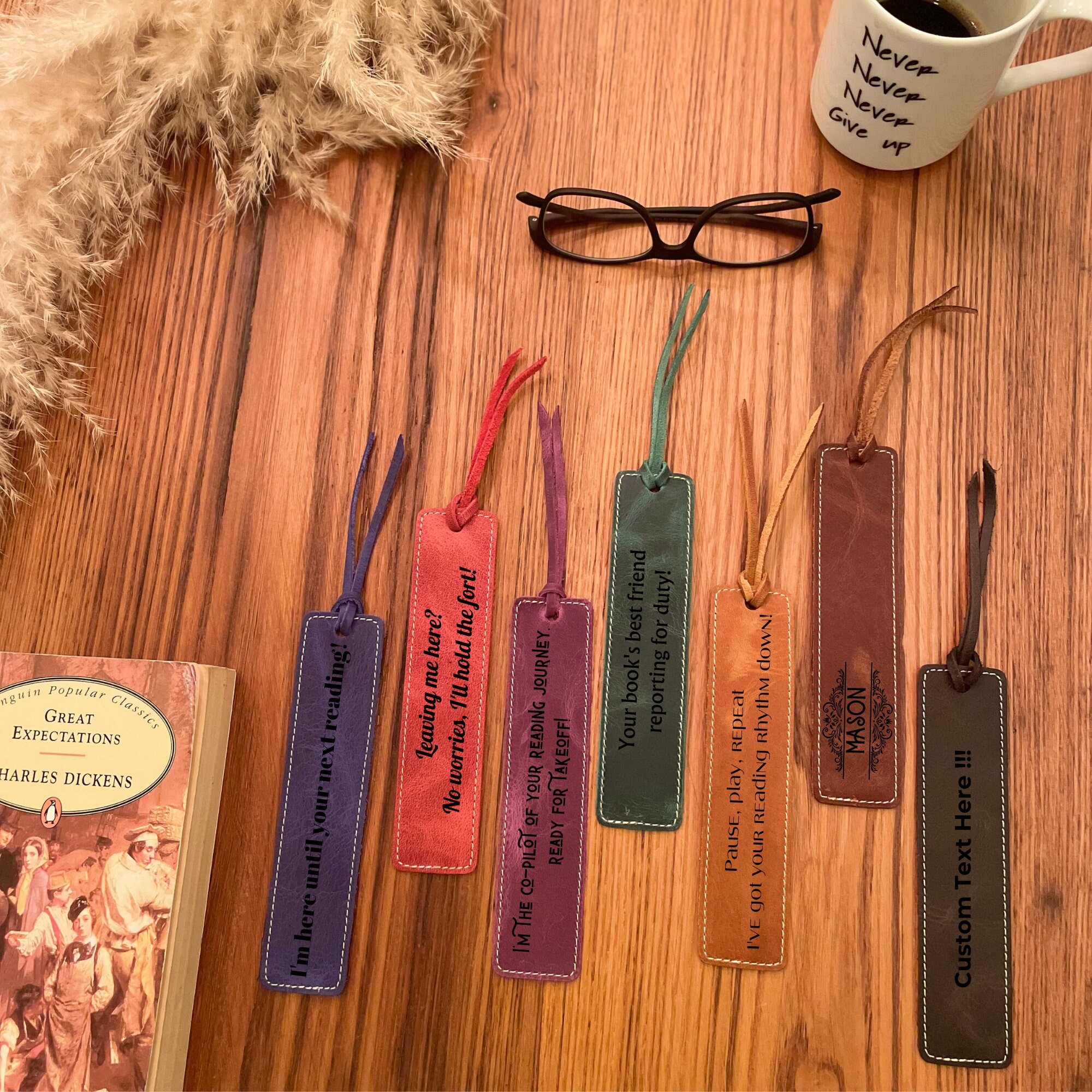 Personalized Leather Bookmark, Custom Leather Bookmark, Gifts for ...