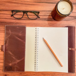 Personalized Leather Refillable Journal A5 Notebook, Vintage Leather Journal Notebook Cover, A5 Notebook Leather Cover, Mother Day&#39;s Gift