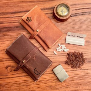 Personalized Leather Tobacco Pouch, Custom Handmade Tobacco Pouch, Leather Tobacco Holder, Rolling Tobacco Pouch, Leather Tobacco Bag