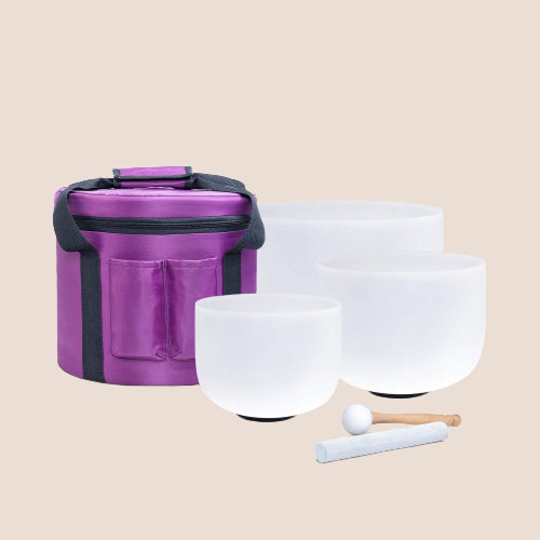432hz/440hz Frosted White Crystal Singing Bowl Set Etsy New Zealand