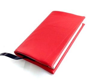 Eco Leather book cover, Adjustable colour, Red colour, Gift for reader.