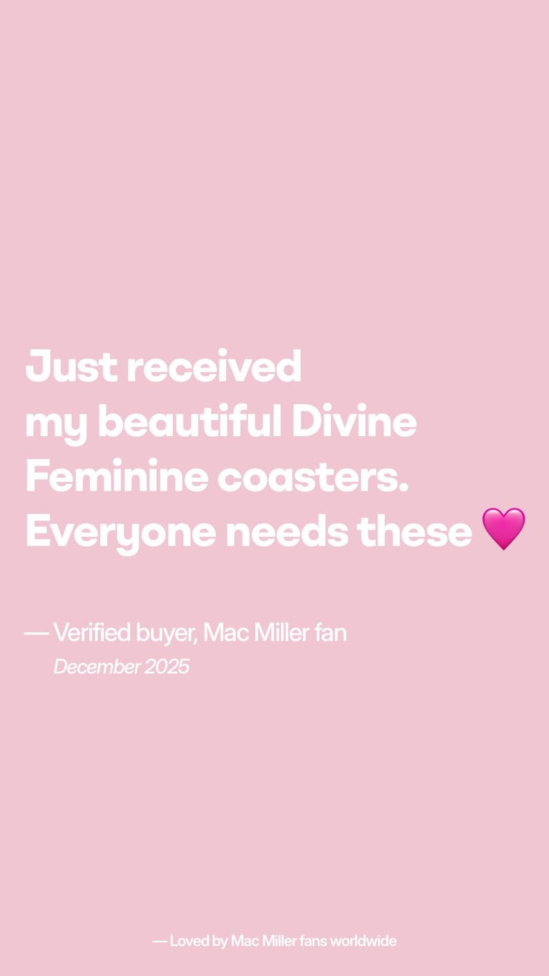 Mac Miller Divine Feminine Coaster Set (6x) + Holder – Limited Handmade Fan Edition image 2