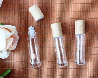 10ml Clear Glass Roller Bottles, Empty Refillable Roll on Glass Bottles, Leakproof Glass Bottle, Stainless Steel Balls for Essential Oil