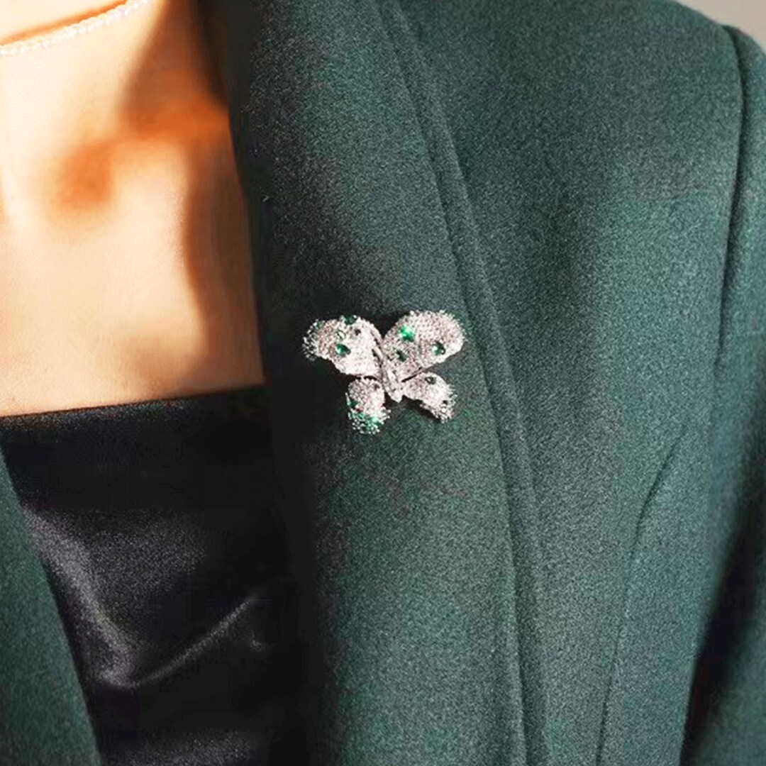 Women Purple/green Butterfly Brooch Pin Butterfly Lapel Pin Brooch for