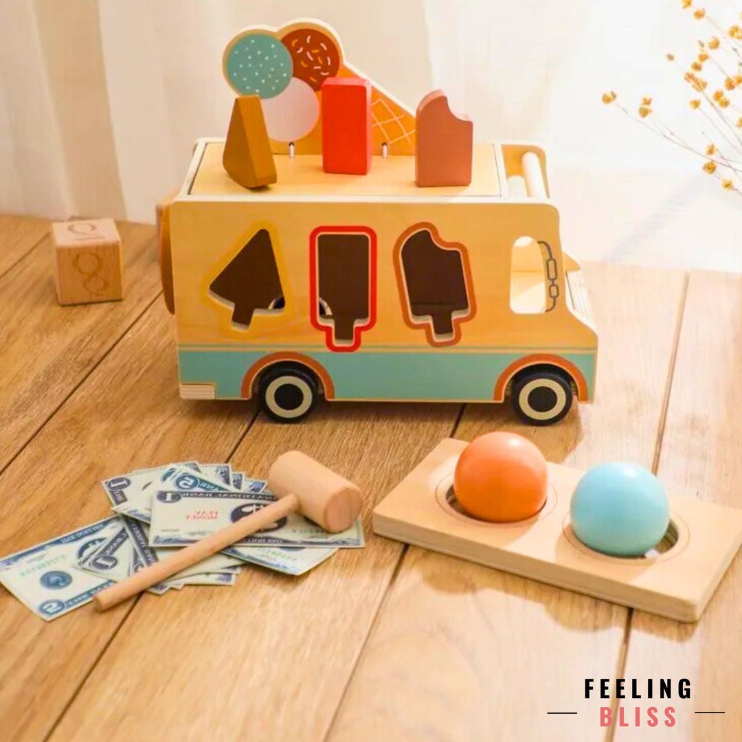 Wooden Ice Cream Van Toy Wood Toy Ice Cream Toy Toddler - Etsy UK