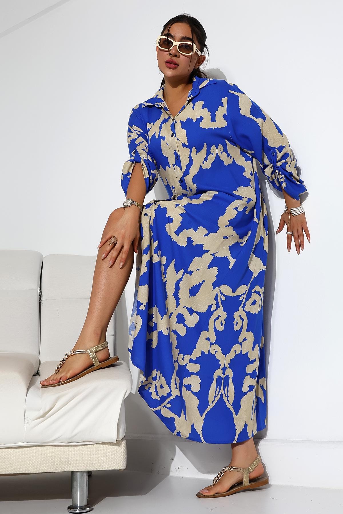 Beige Dress in Viscose and Lurex Yarn main image 1