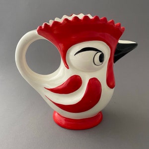 Céramique tchèque rare - Pichet Ditmar Urbach, coq en céramique