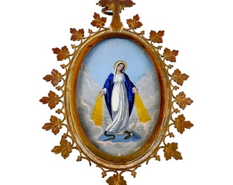 Ingelijst portret van de Maagd Maria