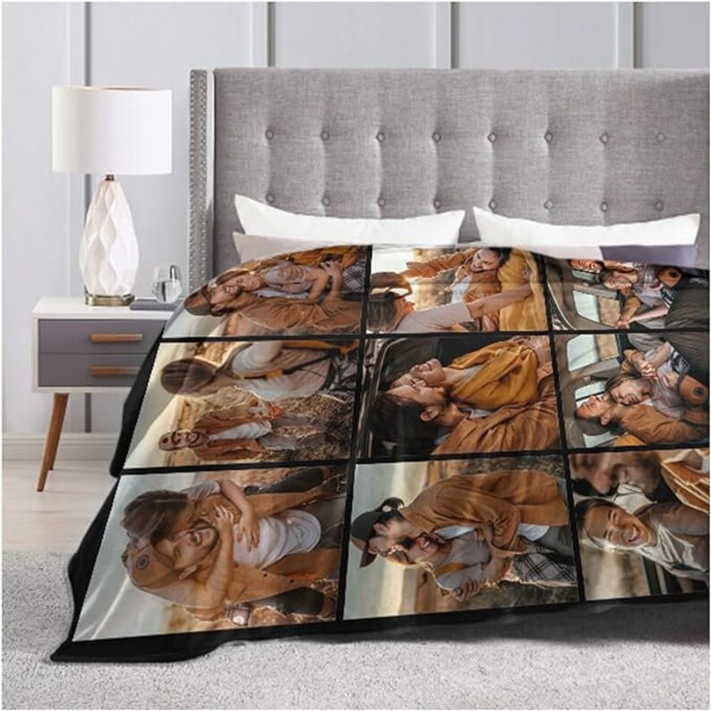 Personalized Couple Blanket With Photo, Custom Photo Blanket for Her