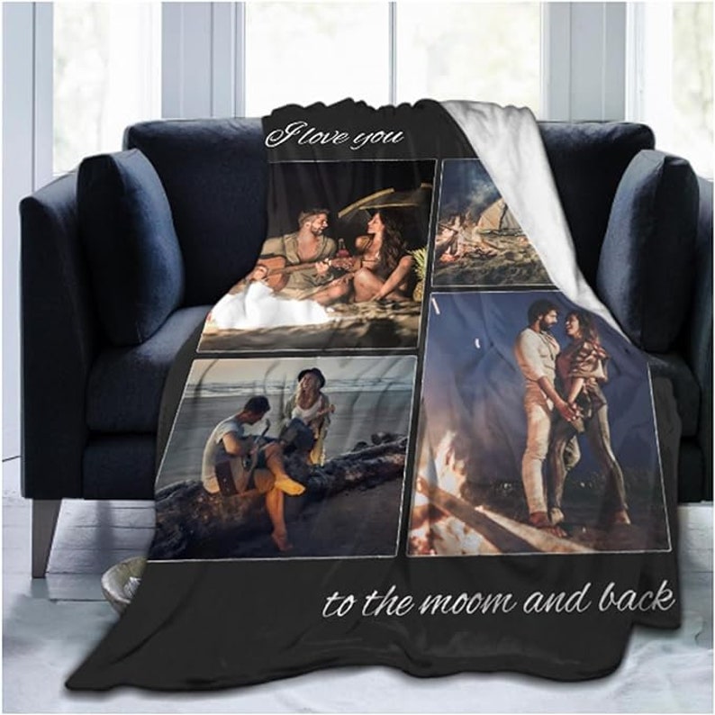 Valentines Custom Blanket With Picture Text Personalized Blankets Picture for Adult Family